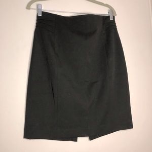 Express Black Pleated Split Back Pencil Work Skirt
